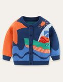 Pulover cu barca de desene animate cardigan