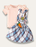 Sød påskehar bunny applikation romper sæt