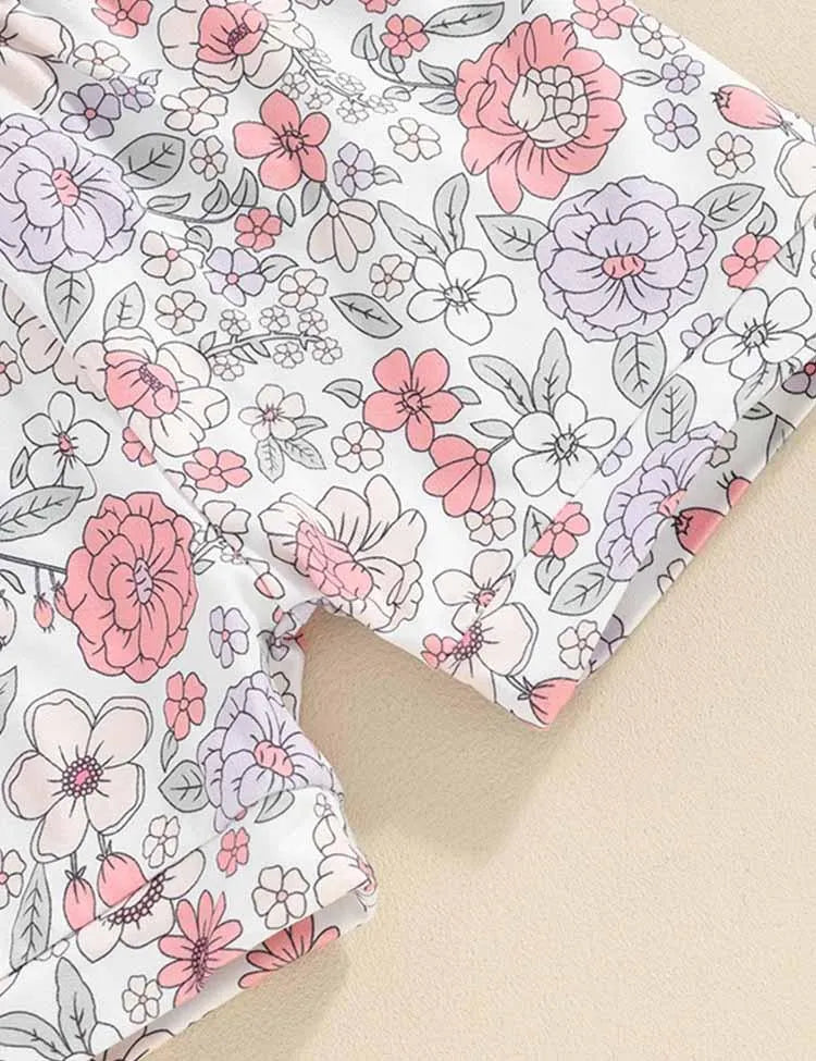 Easter Bunny Printed T-Shirt+Floral Shorts - Mini Taylor