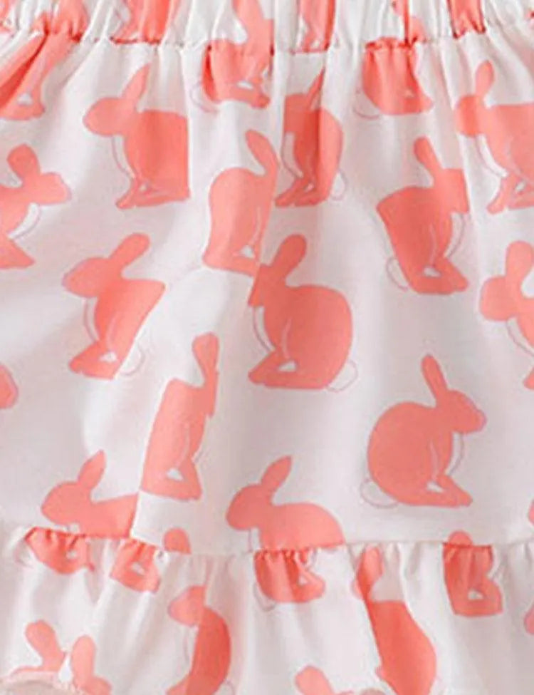 Easter Cartoon Bunny Stripe T-Shirt+Strap Dress - Mini Taylor