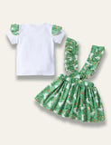 Easter Cartoon Bunny Tulle T-Shirt+Bunny Printed Strap Dress - Mini Taylor