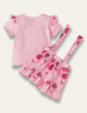 Easter Cartoon Bunny Tulle T-Shirt+Bunny Printed Strap Dress - Mini Taylor