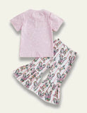 Easter Short Sleeve Bow Bunny T-Shirt+Flared Pants - Mini Taylor