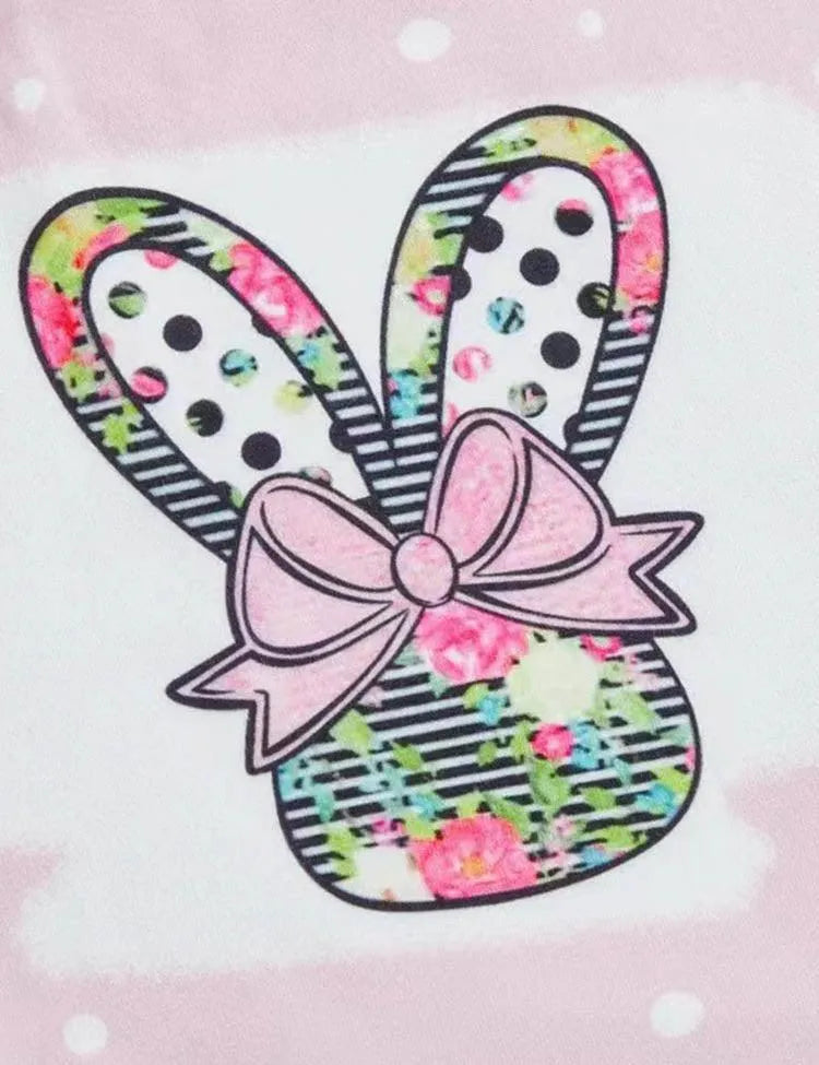 Easter Short Sleeve Bow Bunny T-Shirt+Flared Pants - Mini Taylor