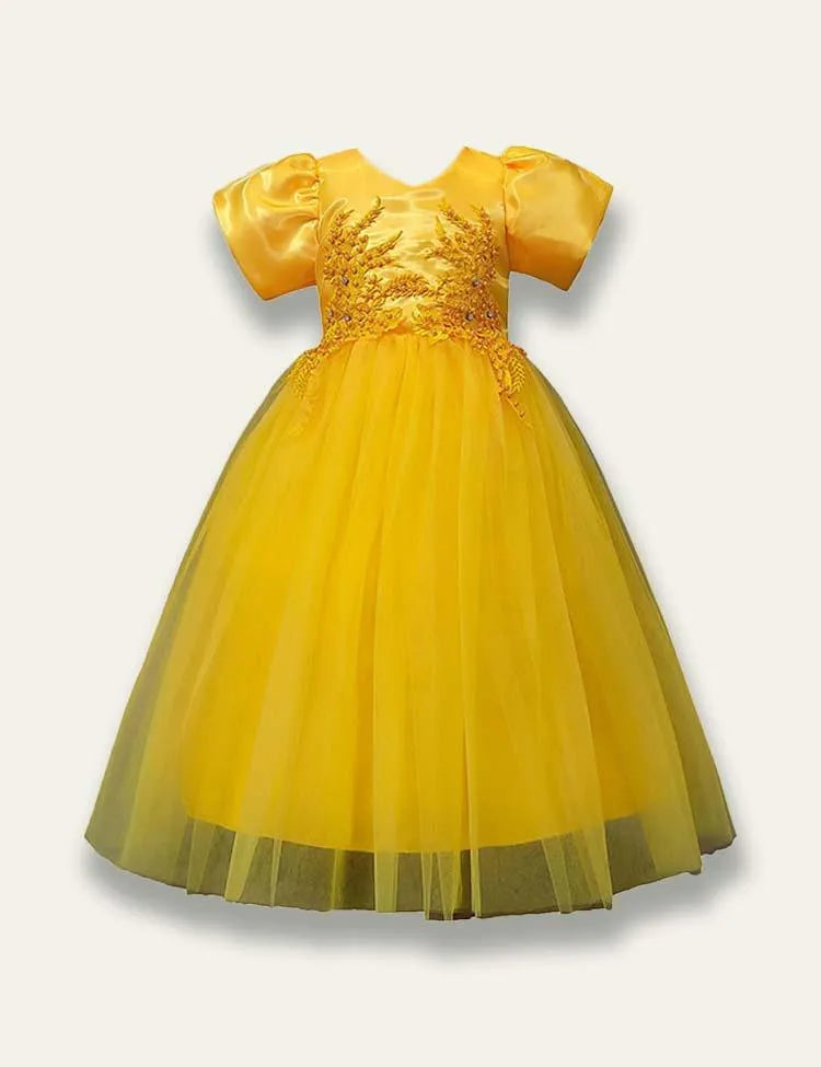 Floral Elegant Princess Party Tulle Dress - Mini Taylor
