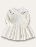 Floral Embroidered Knitted Dress - Mini Taylor