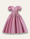 Floral Solid Princess Party Dress
