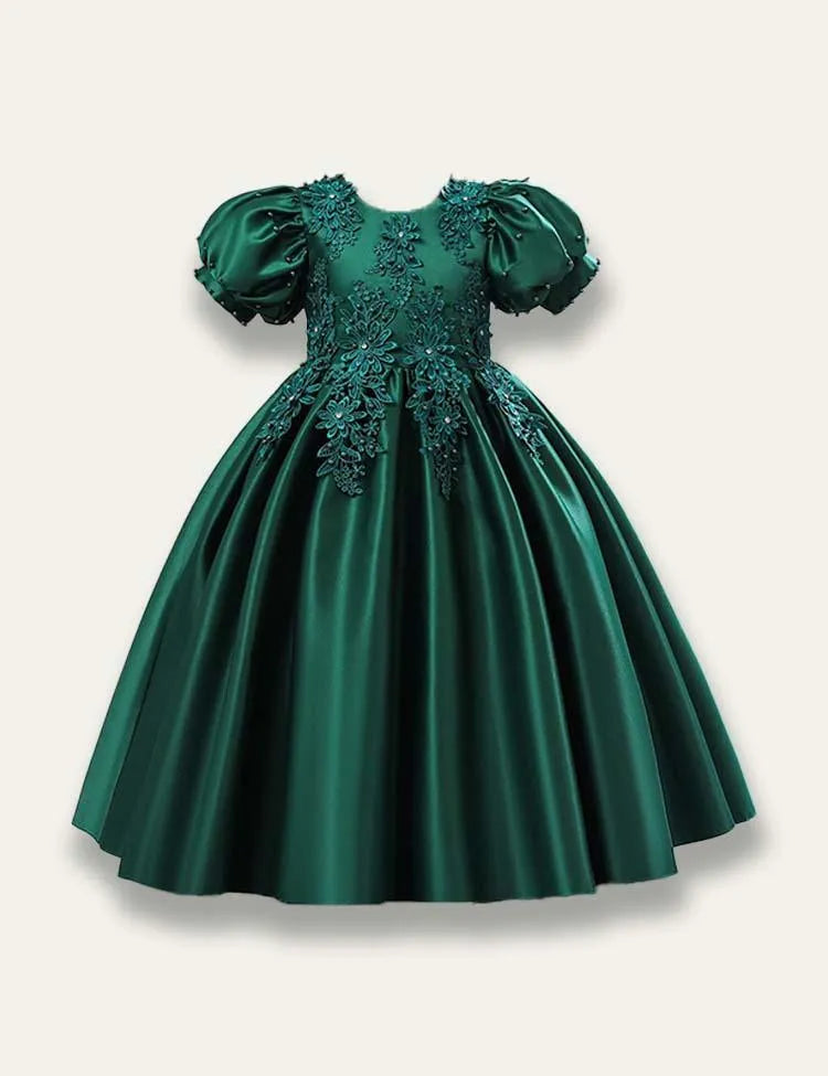 Floral Solid Princess Party Dress - Mini Taylor