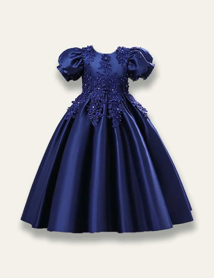 Floral Solid Princess Party Dress - Mini Taylor