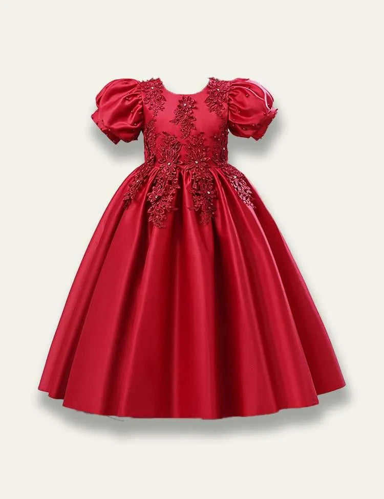 Floral Solid Princess Party Dress - Mini Taylor