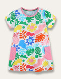 Fresh Cartoon Print Dress