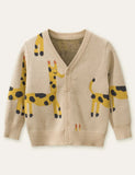 Giraffe Printed Sweater Cardigan - Mini Taylor