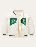 Letter Printed Baseball Jacket - Mini Taylor