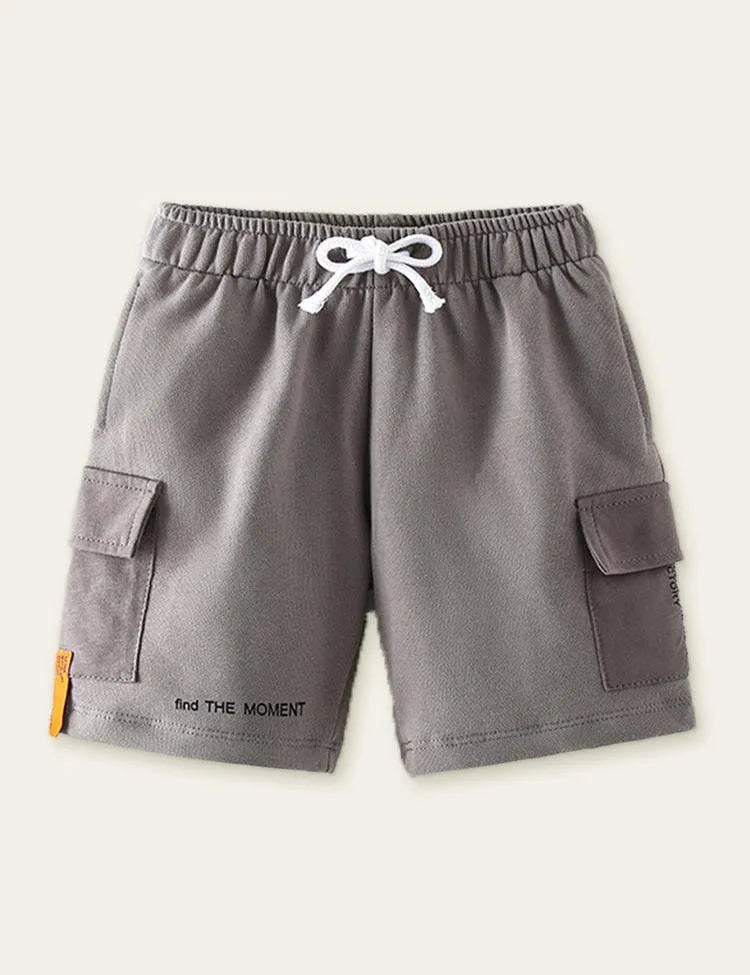 Letter Printed Pocket Shorts - Mini Taylor