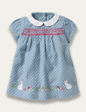 Lovely Polka Dot Bunny Appliqué Dress - Mini Taylor
