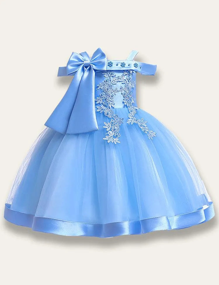 One-shoulder Bow Tulle Dress - Mini Taylor