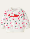 Lyserød blomstertrykt sweatshirt