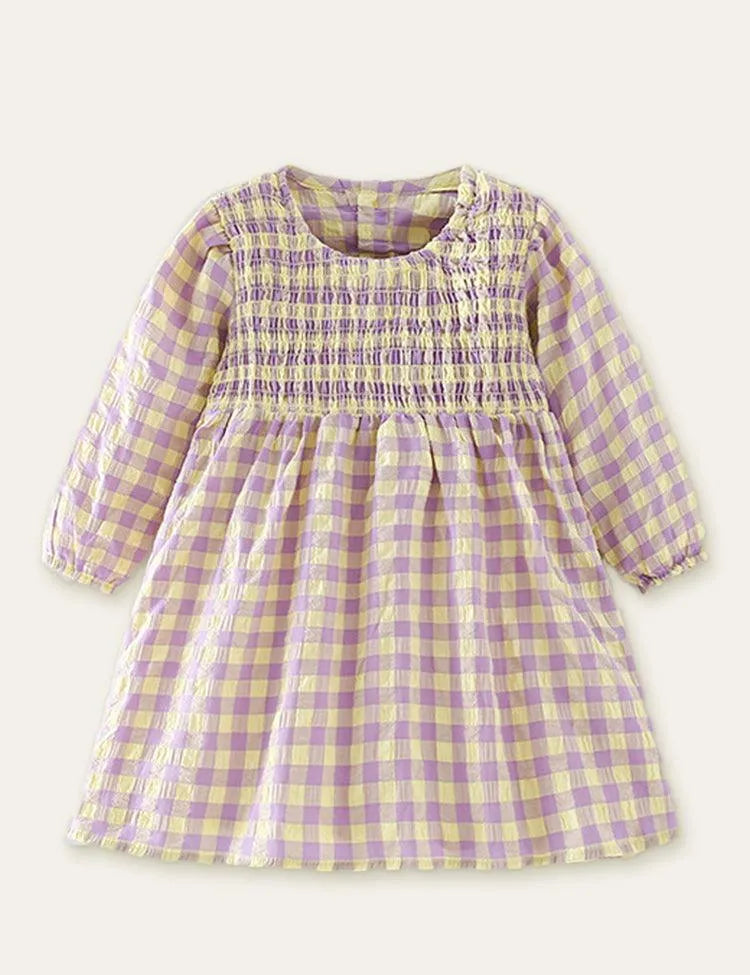 Plaid Printed Long Sleeve Dress - Mini Taylor