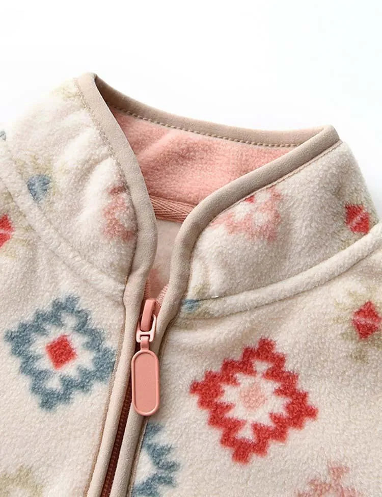 Printed Checks Polar Fleece Jacket - Mini Taylor