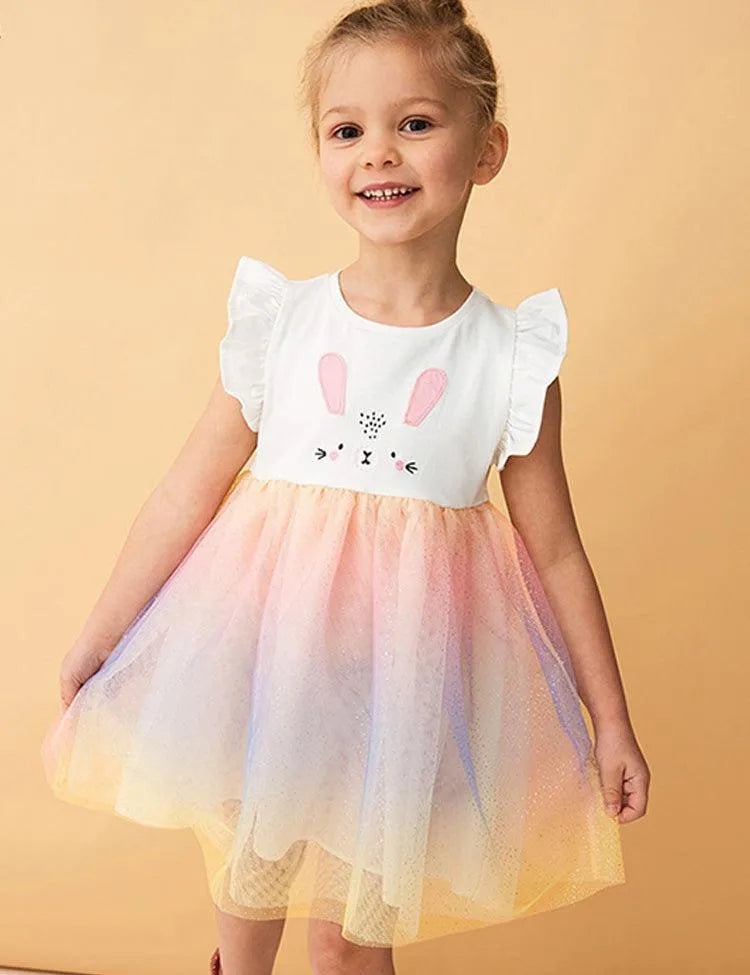 Rabbit Appliqué Tulle Dress - Mini Taylor