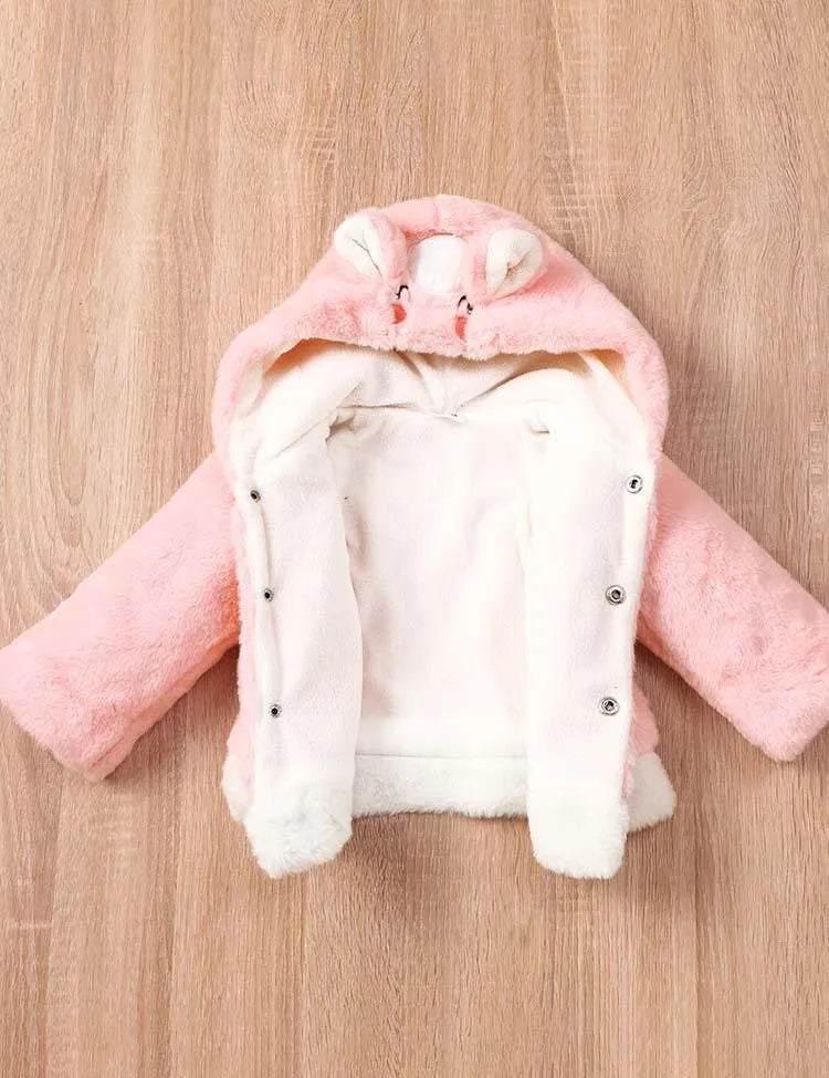 Rabbit Embroidery Fleece Hooded Jacket - Mini Taylor