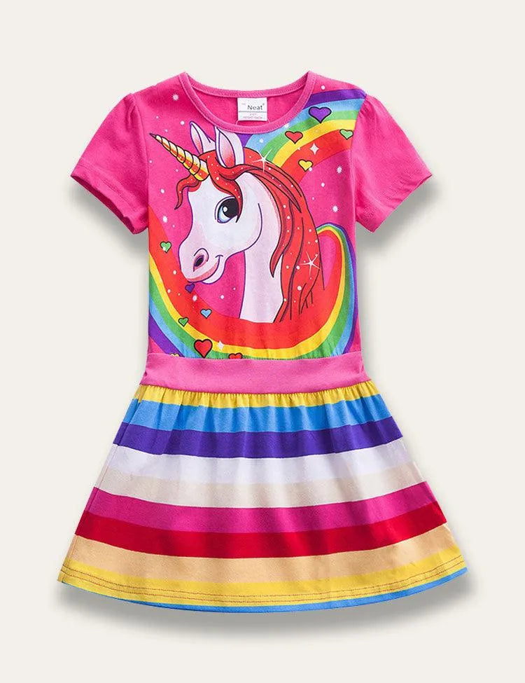 Rainbow Unicorn Print Dress - Mini Taylor