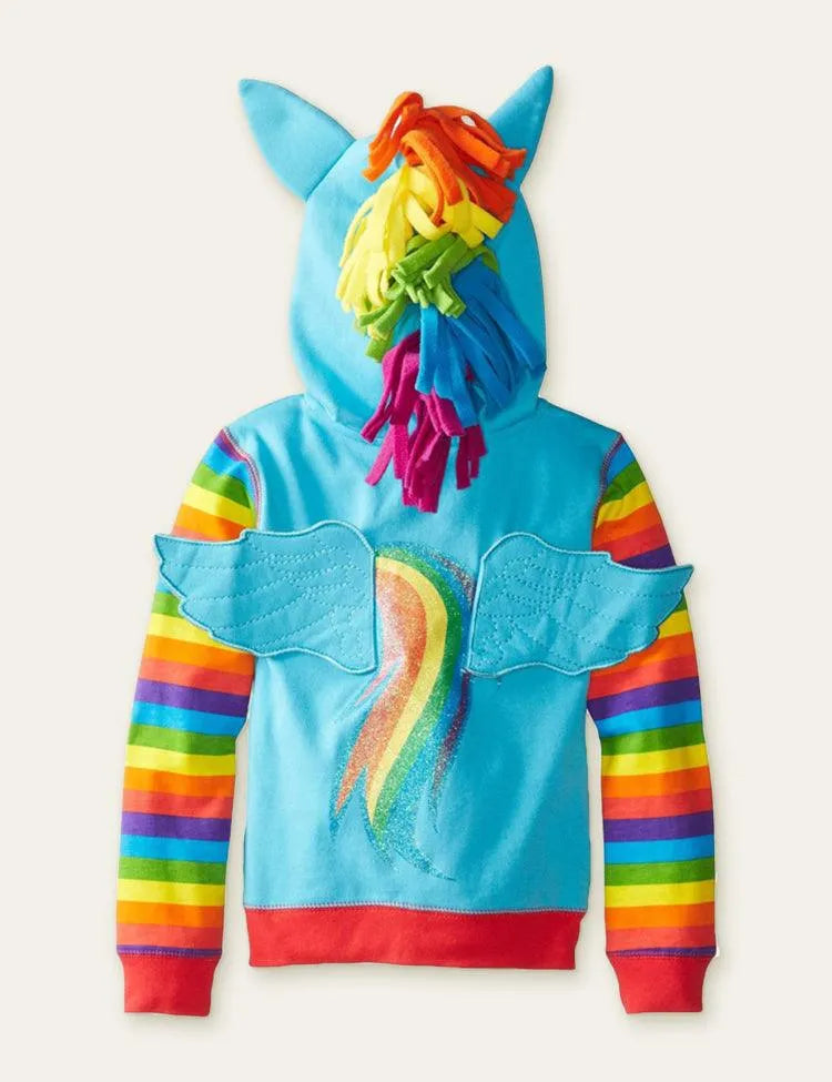 Rainbow Unicorn Wings Hooded Zip Jacket - Mini Taylor