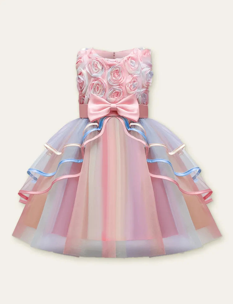 Rose Dream Bow Mesh Party Dress - Mini Taylor