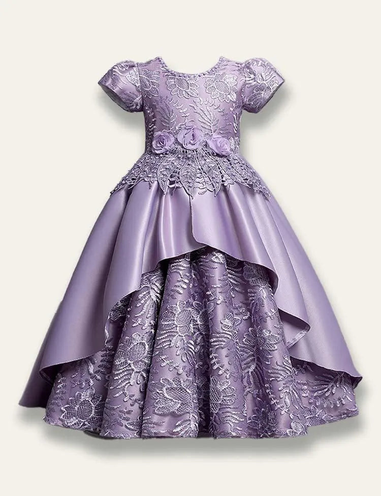 Satin Embroidered Princess Party Dress - Mini Taylor