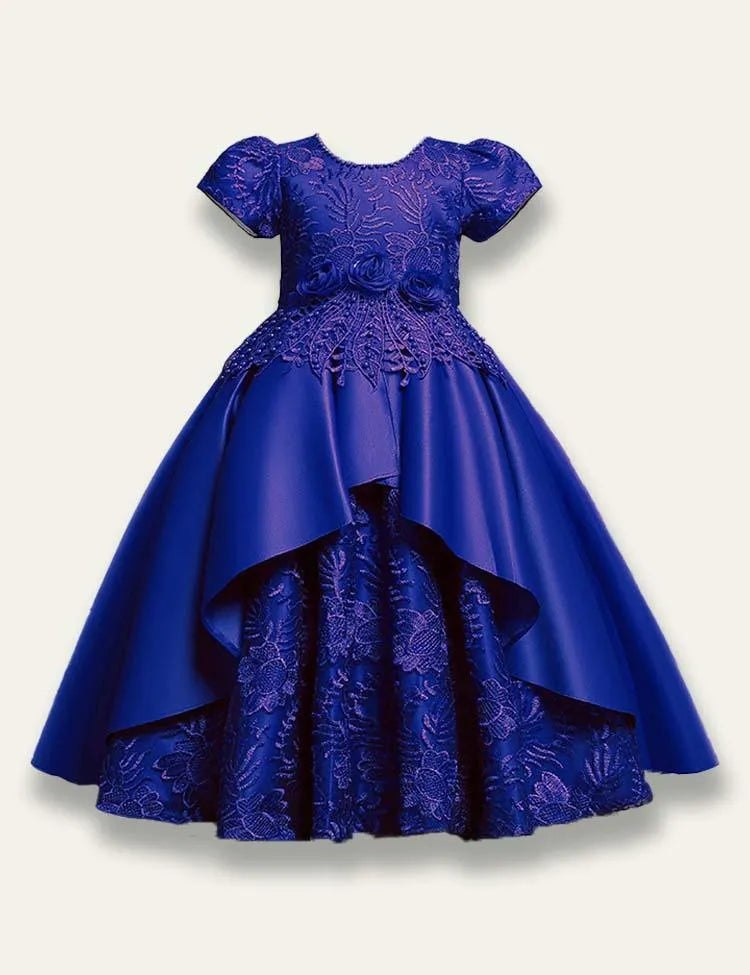 Satin Embroidered Princess Party Dress - Mini Taylor