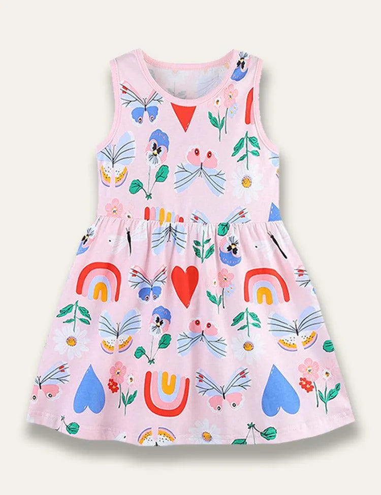 Sleeveless Cartoon Print Dress - Mini Taylor