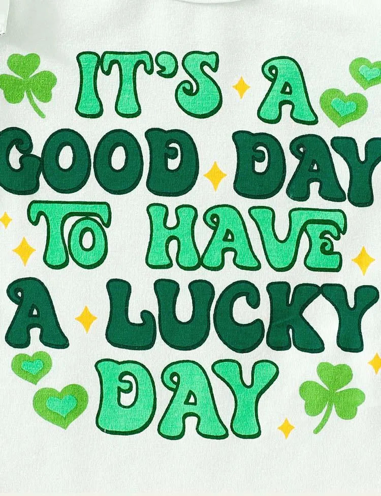 St. Patrick's Day Letter Printed Romper+Lucky Strap Dress - Mini Taylor