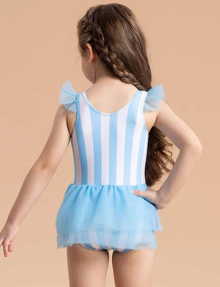 Striped Rainbow Tulle Swim Suit - Mini Taylor