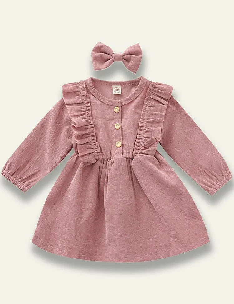 Sweet Corduroy Long Sleeve Dress - Mini Taylor