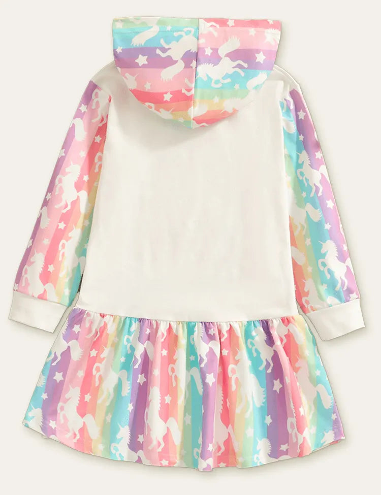 Unicorn Printed Hooded Dress - Mini Taylor