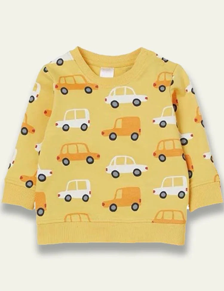 Yellow Car Cotton Sweatshirt - Mini Taylor