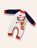 Christmas Cartoon Reindeer Printed Family Matching Pajamas