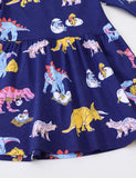 Vestido con estampado de vida de dinosaurios múltiples