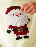 Christmas Sequined Santa Claus Long Sleeve Ruffled T-Shirt