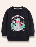 Christmas Disc-Snow Party Printed Sweatshirt