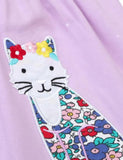 Cat Applique Cotton Dress