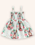 Suspender Bunny Flower Printed Dress