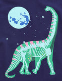 Glowing Dinosaur Printed Cotton T-shirt