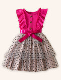 Flying Sleeve Polka Dot Tulle Dress