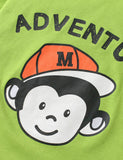 Monkey Printed Cotton T-Shirt Set