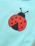 Ladybug Printed Flutter Sleeve Cotton T-shirt