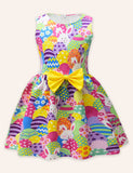 Easter Bow-knot Printed Dress