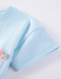 Cat Applique Cotton T-shirt