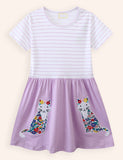 Cat Applique Cotton Dress