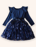 Long Sleeve 3D Tulle Dress